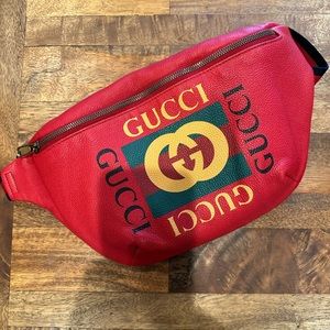 Authentic Gucci, large red bumbag. Great condition.